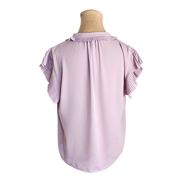 Current Air Light Purple Ruffle Sleeve Pastel Blouse w/ Neck Tie Sz S - Picture 6 of 11